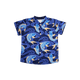 Mandarin Collar Boy Shirt - Prosperity Koi (Blue)