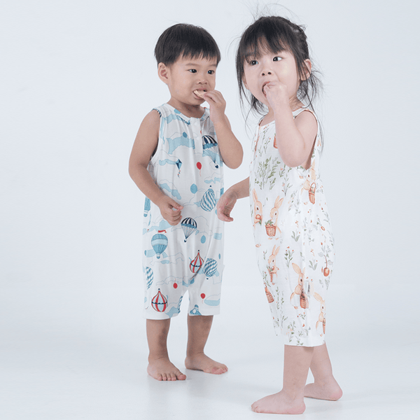 Rabbits with Fruit Baskets Sleeveless Baby Onesie