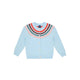 Rainbow Round Neck Cardigan (Light Blue)