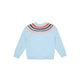 Rainbow Round Neck Cardigan (Light Blue)