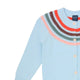 Rainbow Round Neck Cardigan (Light Blue)