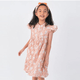 Ruffle Sleeve Button Down Bunny & Berries Girl Dress (Pink)