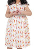 CNY Girl Ruffle Sleeve Button Down Dress Abundance Koi (Beige)