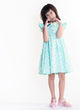 Ruffle Sleeve Button Down Graceful Swan Dress (Mint)