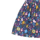 Ruffle Sleeve Button Down Flower Paradise Girl Dress (Navy)