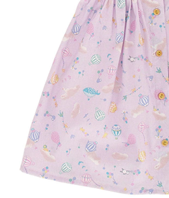 Ruffle Sleeve Button Down Whimsical Wonderland Dress (Lilac)
