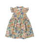 Ruffle Sleeve Button Down Flower Paradise Dress (Beige)