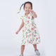 Ruffle Sleeve Button Down Lily Blooms Girl Dress (White)