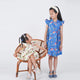 Ruffle Sleeve Button Down Lily Blooms Girl Dress (White)