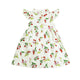 Ruffle Sleeve Button Down Lily Blooms Girl Dress (White)