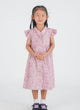 Ruffle Sleeve Button Down Petals & Fern Dress (Pink)