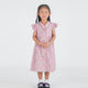 Ruffle Sleeve Button Down Petals & Fern Girl Dress (Pink)