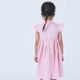 Ruffle Sleeve Button Down Petite Roses Girl Dress (Pink)