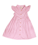 Ruffle Sleeve Button Down Petite Roses Dress (Pink)