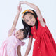 Ruffle Sleeve Button Down Petite Roses Girl Dress (Red)