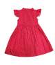 Ruffle Sleeve Button Down Petite Roses Dress (Red)