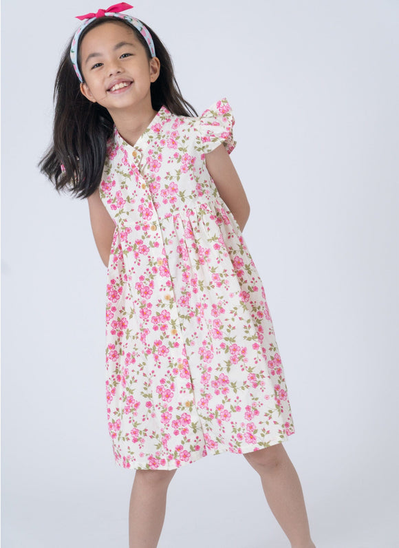 Ruffle Sleeve Button Down Petunia Dress