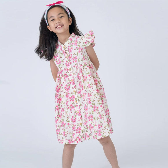 Ruffle Sleeve Button Down Petunia Dress