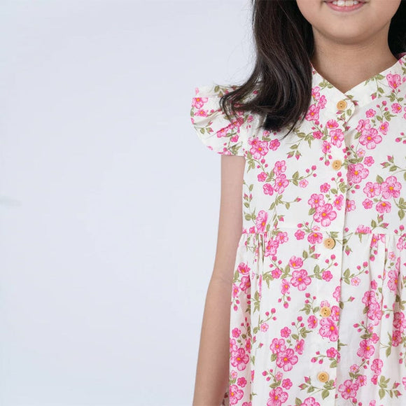 Ruffle Sleeve Button Down Petunia Dress