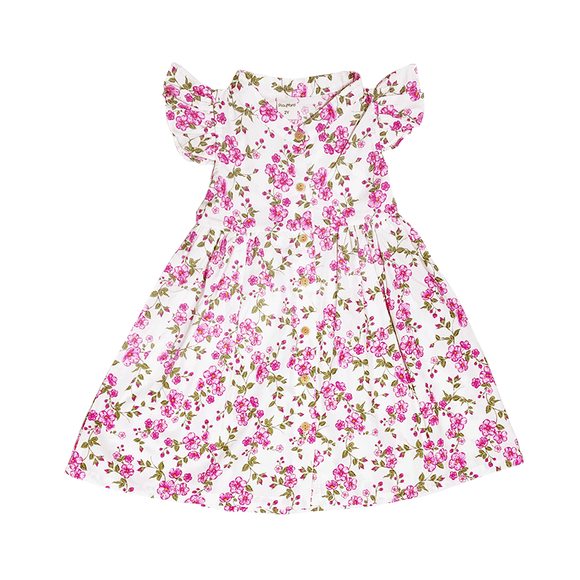 Ruffle Sleeve Button Down Petunia Dress