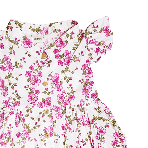 Ruffle Sleeve Button Down Petunia Dress