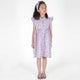 Ruffle Sleeve Button Down Springtime Blooms Girl Dress - (Lilac)