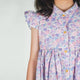 Ruffle Sleeve Button Down Springtime Blooms Girl Dress - (Lilac)