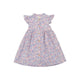 Ruffle Sleeve Button Down Springtime Blooms Girl Dress - (Lilac)
