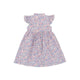 Ruffle Sleeve Button Down Springtime Blooms Girl Dress - (Lilac)