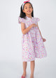 Ruffle Sleeve Button Down Unicorn & Lollipop Dress (Lilac)