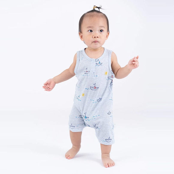 Sailboat Cotton Sleeveless Onesie
