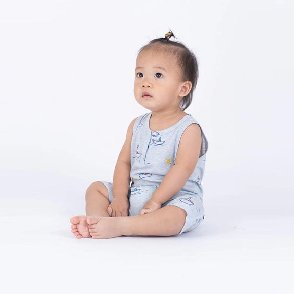 Sailboat Cotton Sleeveless Onesie