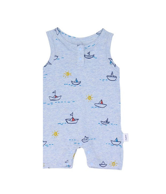 Sailboat Cotton Sleeveless Onesie