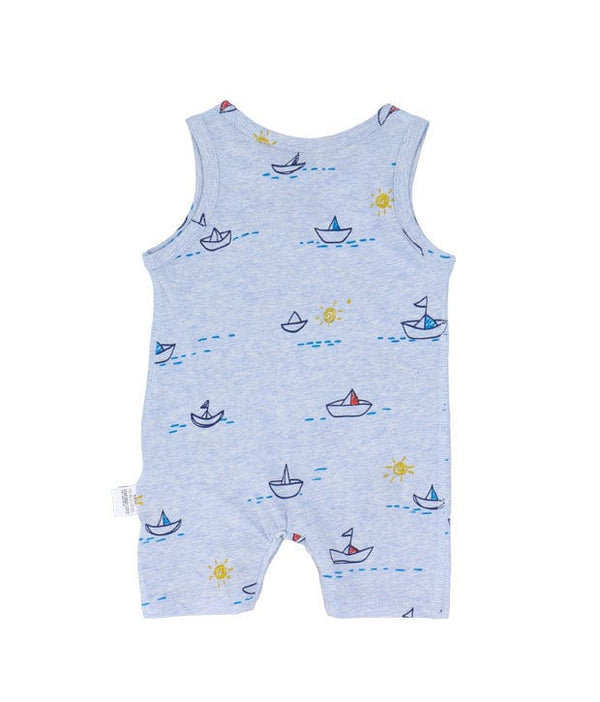 Sailboat Cotton Sleeveless Onesie