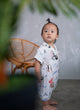 Sailboats Cotton Kimono Style Onesie