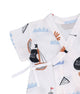 Sailboats Cotton Kimono Style Onesie