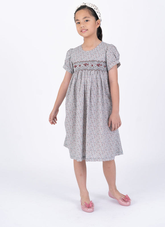 Scarlett Autumn Blooms Girl Smocked Dress