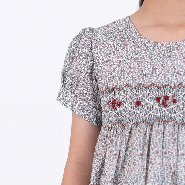 Scarlett Autumn Blooms Girl Smocked Dress