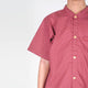 Mandarin Collar Boy Shirt - Seigaiha Wave (Maroon)