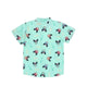 Mandarin Collar Boy Shirt - Monster Trucks (Mint Green)