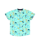 Mandarin Collar Shirt - Shark & Fishes (Mint)