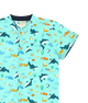 Mandarin Collar Shirt - Shark & Fishes (Mint)