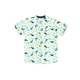 Mandarin Collar Boy Shirt - Shark & Fishes (White)