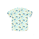 Mandarin Collar Boy Shirt - Shark & Fishes (White)