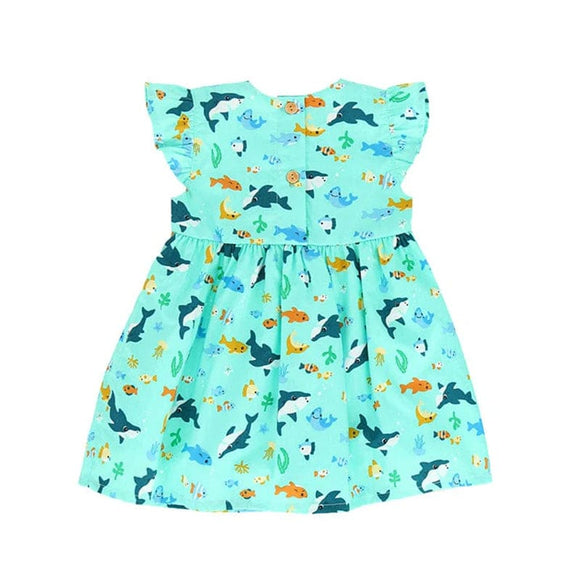 Shark & Fishes Baby Doll Dress (Mint)
