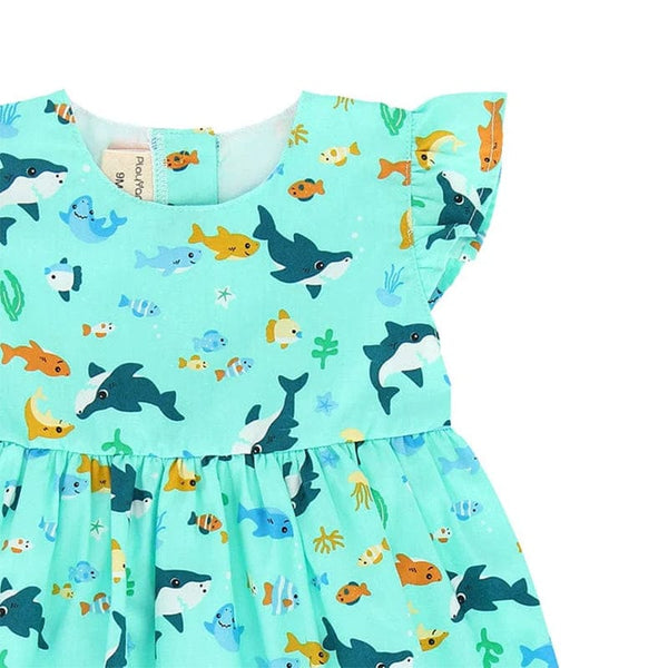 Shark & Fishes Baby Doll Dress (Mint)