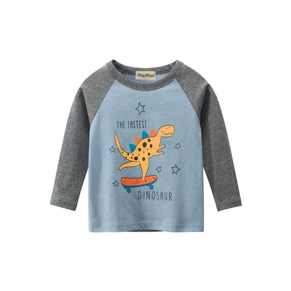 Skateboarding Dino Long Sleeve Tee