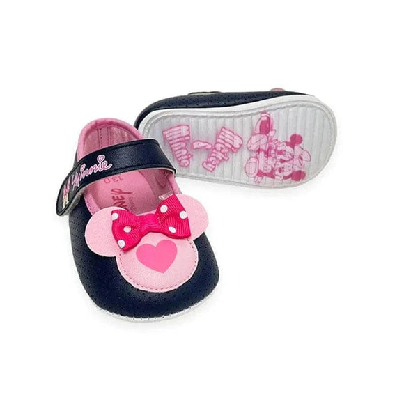 Minnie Mouse Soft Sole Ribbon Mary Jane Shoes (Navy)