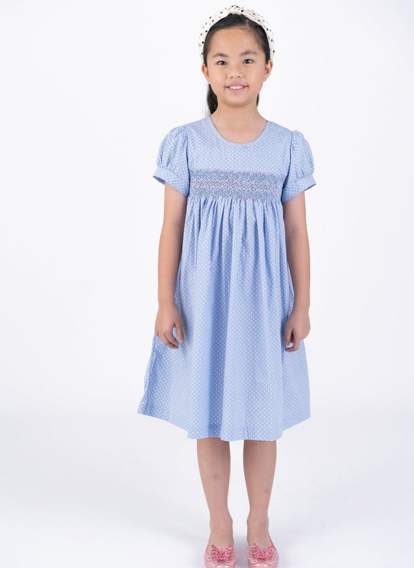 Sophie Polkadot Smocked Dress