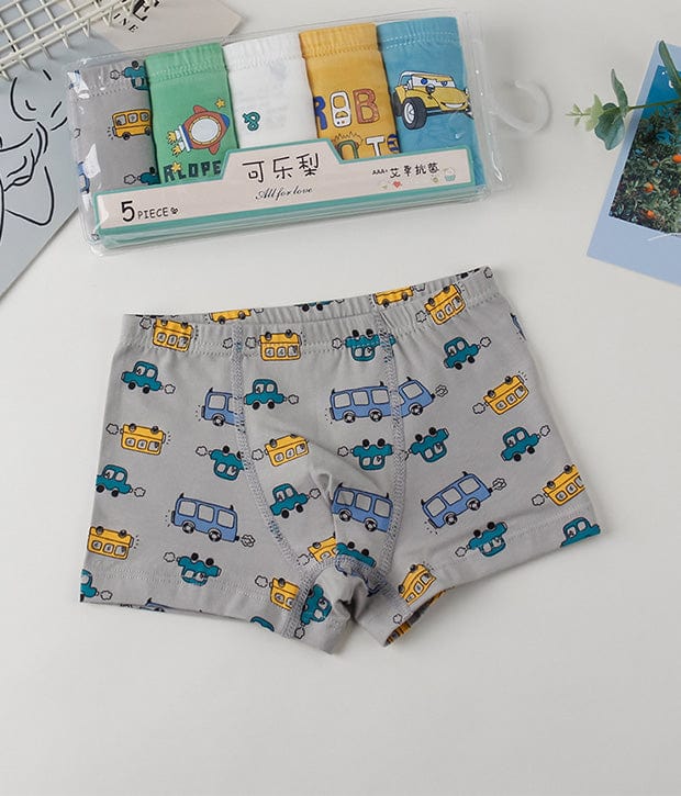 Spaceships & Buses Boxer Style Underwear (5Pc Pack)